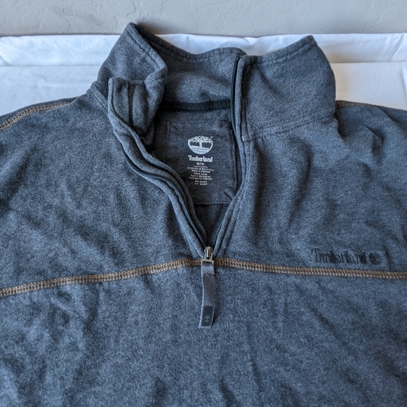 Timberland 1/4 zip Mock Turtleneck Sweatshirt Size Medium in Gray - Picture 8 of 8